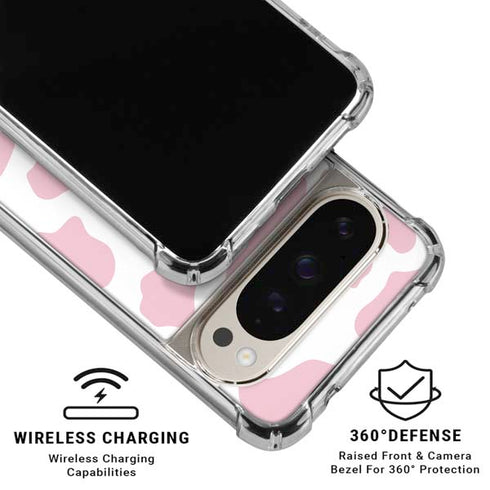 Pink Cow Print Pixel 9 Pro XL Clear Case